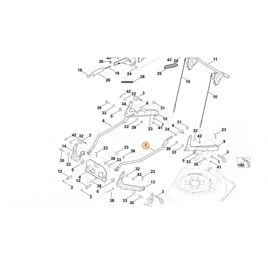 Stihl  drążek, str. lewa kompl. 6170 760 8400